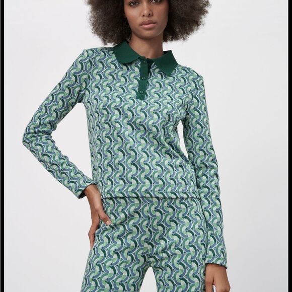 Zara Jacquard Polo Shirt - Picture 4 of 9